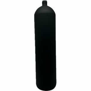 12L long, dive cylinder - concave - zwart