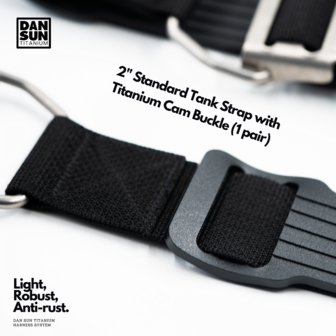 2" Tank Strap with Titanium Cam Buckle (1 pair)