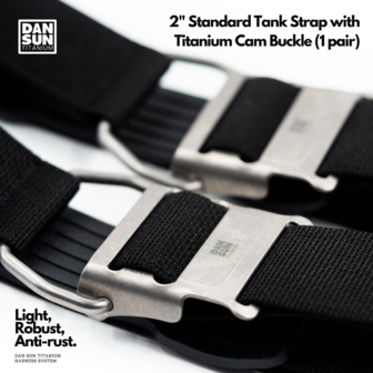 2" Tank Strap with Titanium Cam Buckle (1 pair)