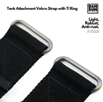 Tank attachment Velcro strap with Ti ring (2pc) 