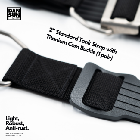 2" Tank Strap with Titanium Cam Buckle (1 pair)