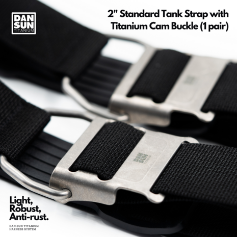 2" Tank Strap with Titanium Cam Buckle (1 pair)