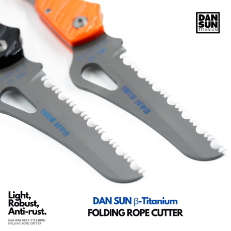 DAN SUN Beta-Titanium Folding Rope cutter (ORANGE HANDLE)