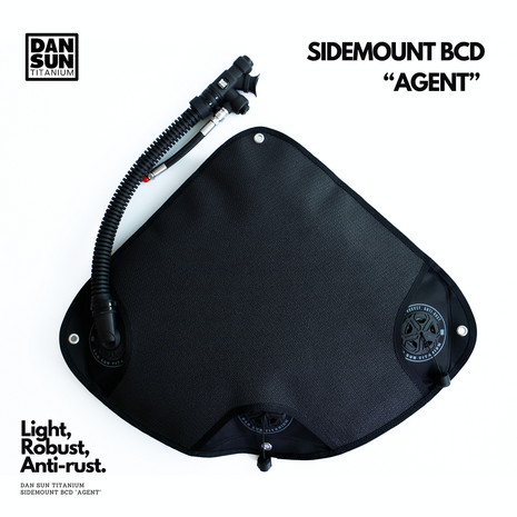Sidemount BCD (35lb wing+black Ti harness+LP hose+2pc weight plates) Black