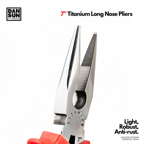 7" Titanium Long Nose Pliers