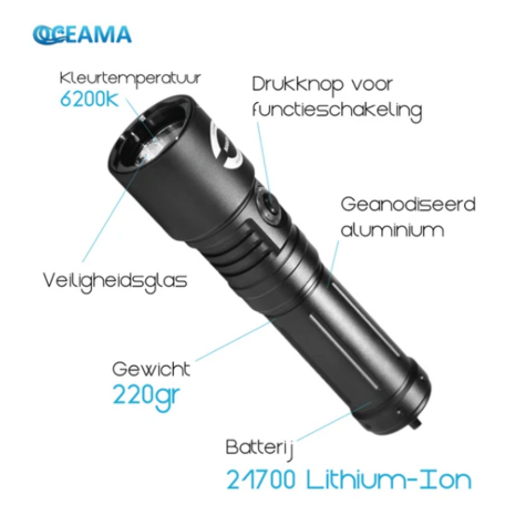 Oceama&nbsp;Manta duiklamp -  LED 2000 Lumen