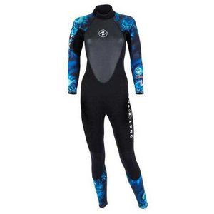 HYDROFLEX 3mm JUMPSUIT W/O HOOD WOMEN - camoeflage blauw